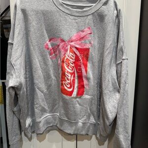 Coca-Cola Gray Sweatshirt with Logo Tag